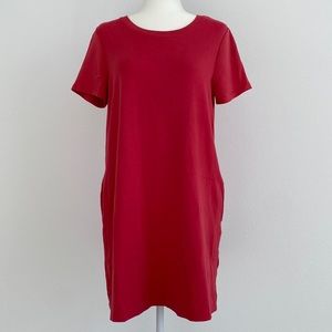 Ellen Tracy Women's Pima Cotton Dress - Red Size Large with Pockets